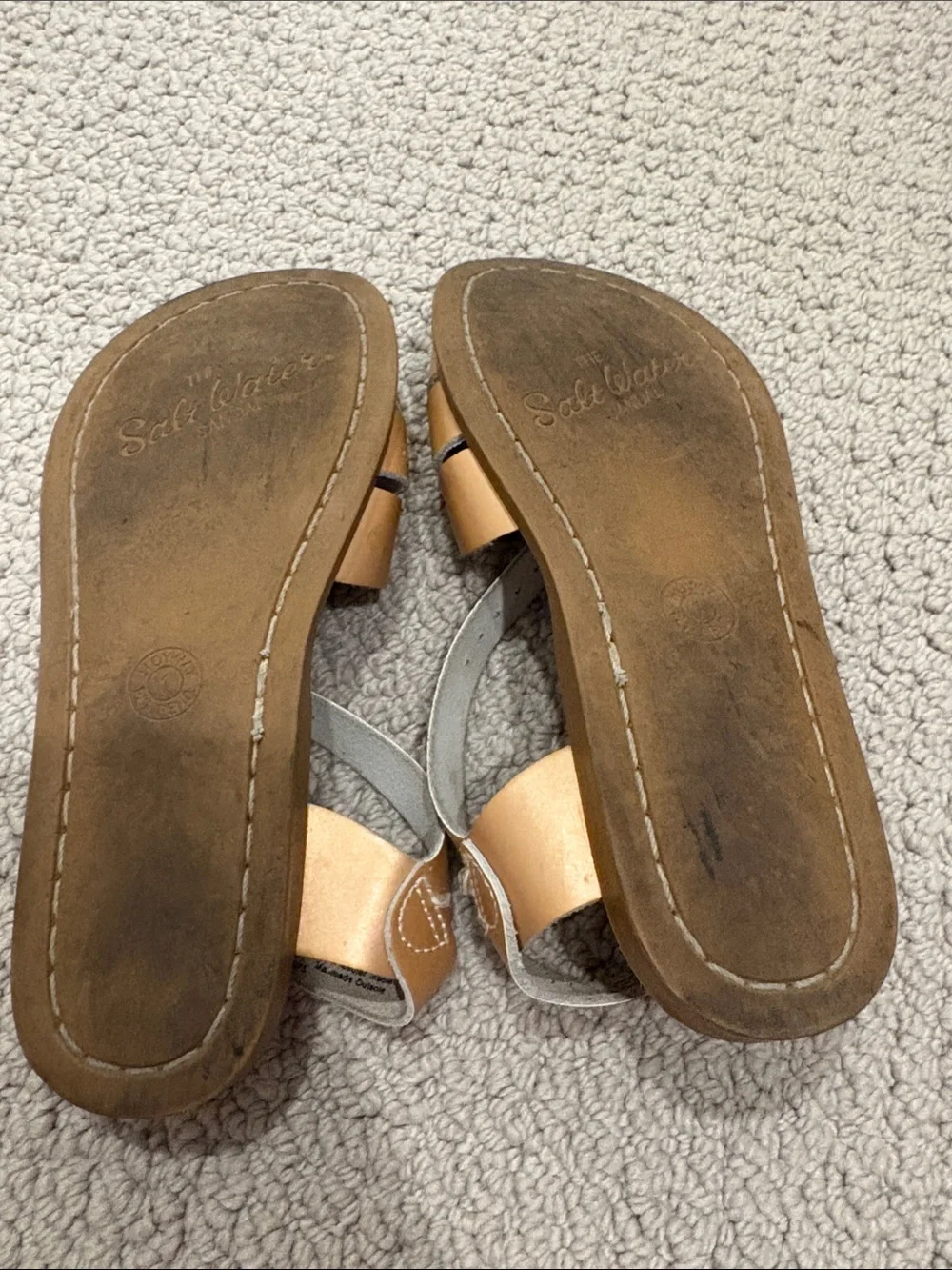 Salt Water Sandals by Hoy Metallic Rose Gold Buckle Sandals